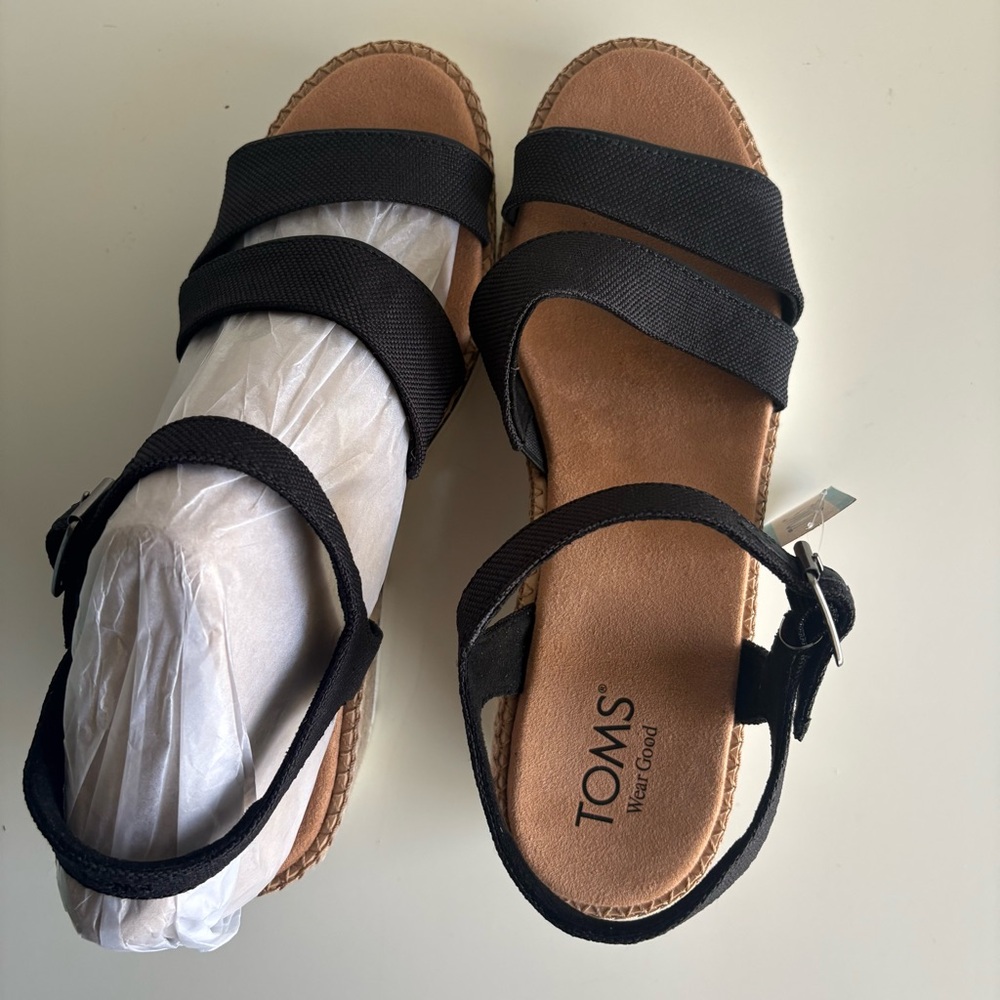 NIB Toms Darya Platform Wedge Sandal Size 10 - Picture 5 of 8